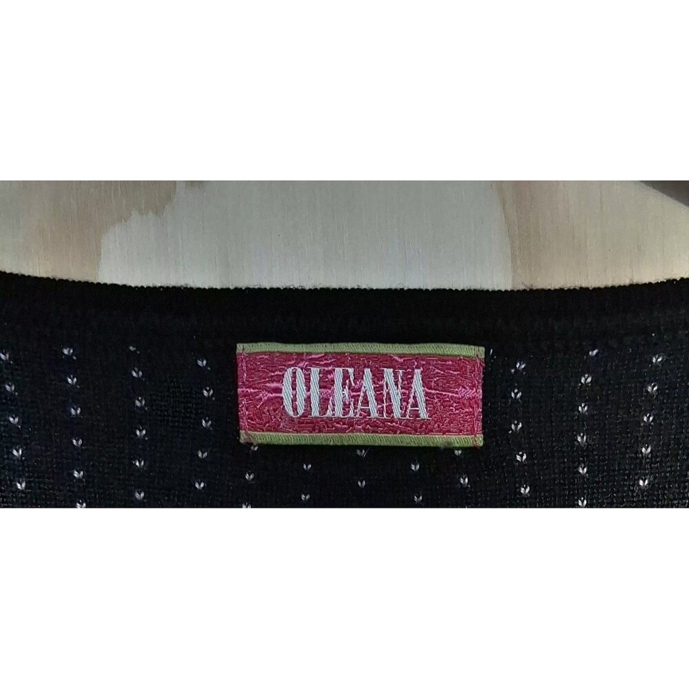 Oleana Norwegian Silk Merino Wool Cardigan Sweater Pink Black Nordic Knit XL - Picture 8 of 9